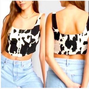 Lone Star Cow Print Crop Top